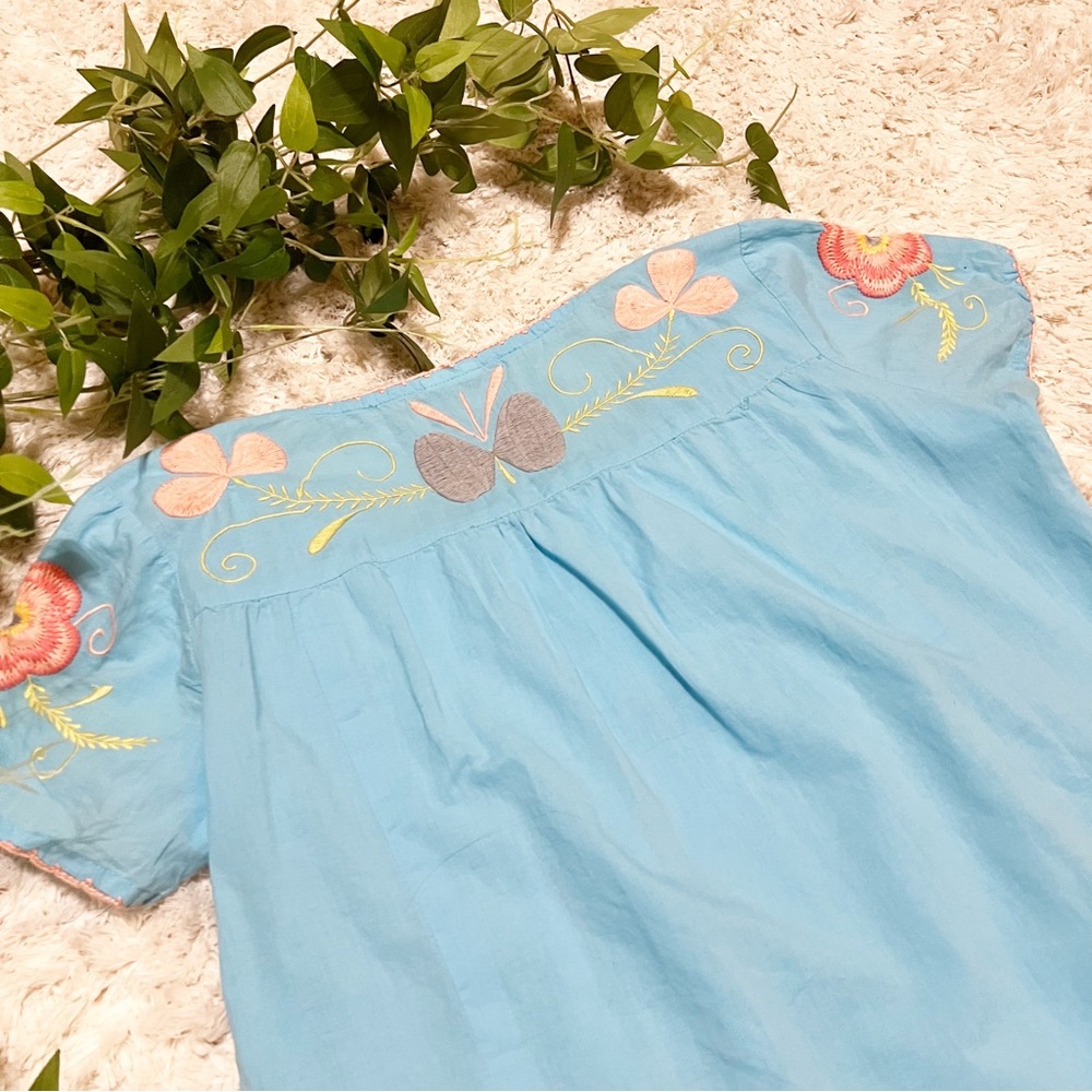 Sister Mary cotton embroidered floral Womans top Size XS - Picture 8 of 11